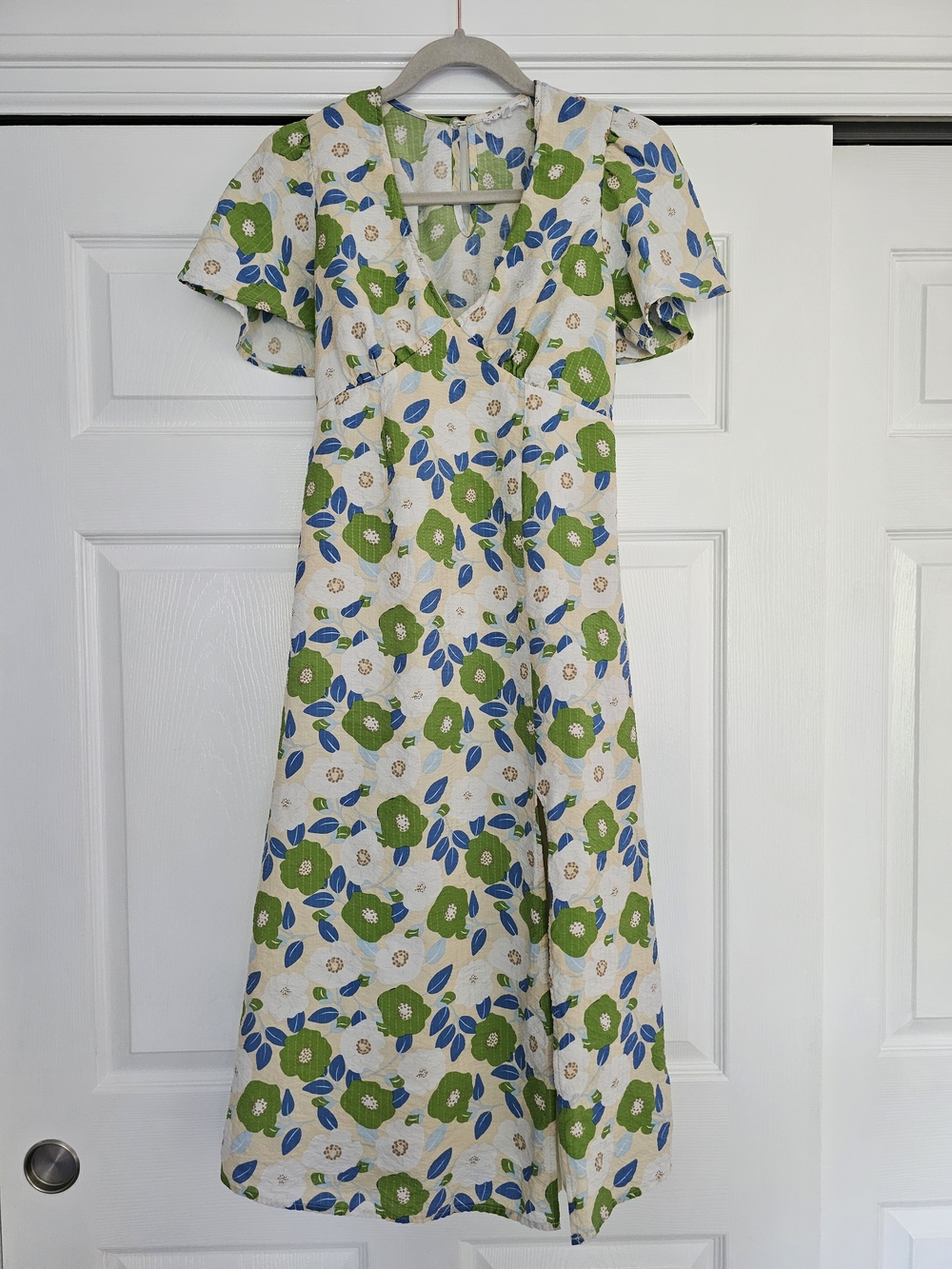 AEMI+CO Floral Midi Dress With Front Slit